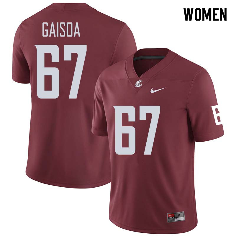 Women #67 Nilsson Gaisoa Washington State Cougars College Football Jerseys Sale-Crimson - Click Image to Close
